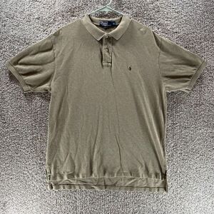 Polo Ralph Lauren‎ Polo Shirt Mens Extra Large Tan Rugby Pony Logo Cotton Preppy
